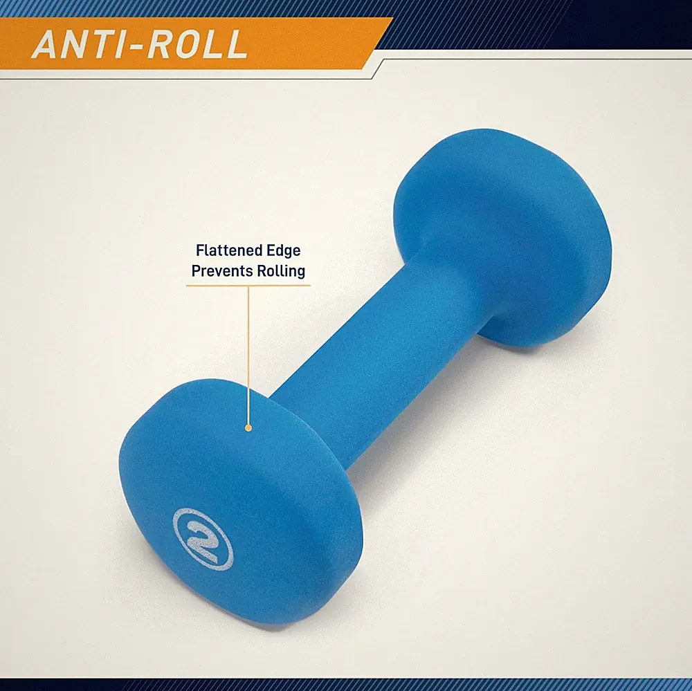 Colored Neoprene Dumbbell (Sold in Singles or Set) Hand Weights, Exercise Fre...
