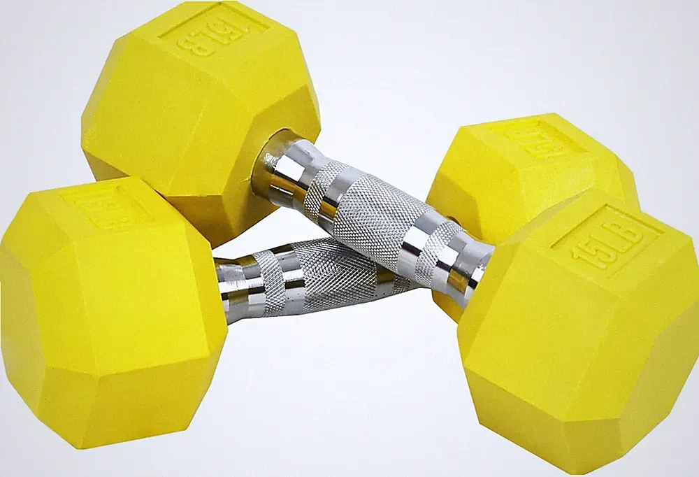Colored Rubber Coated Hex Dumbbell Weight Set,Multiple Packages