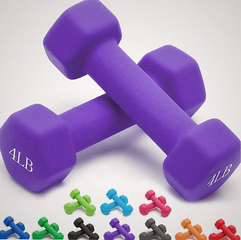 Colorful 1-15 LB Neoprene Dumbbells: Anti-Slip, Hex Shape for All Fitness Levels