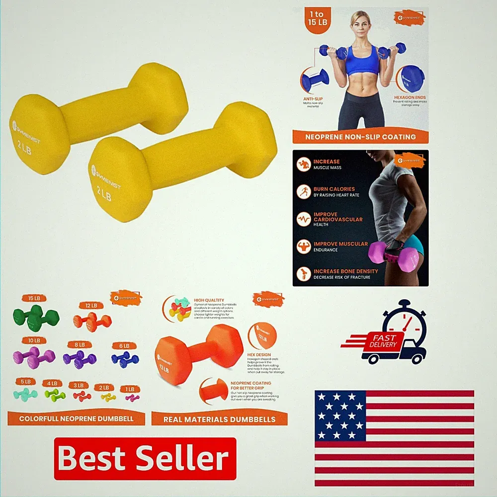Colorful Set of Neoprene Coated Dumbbells - Ideal for Cardio and Strength