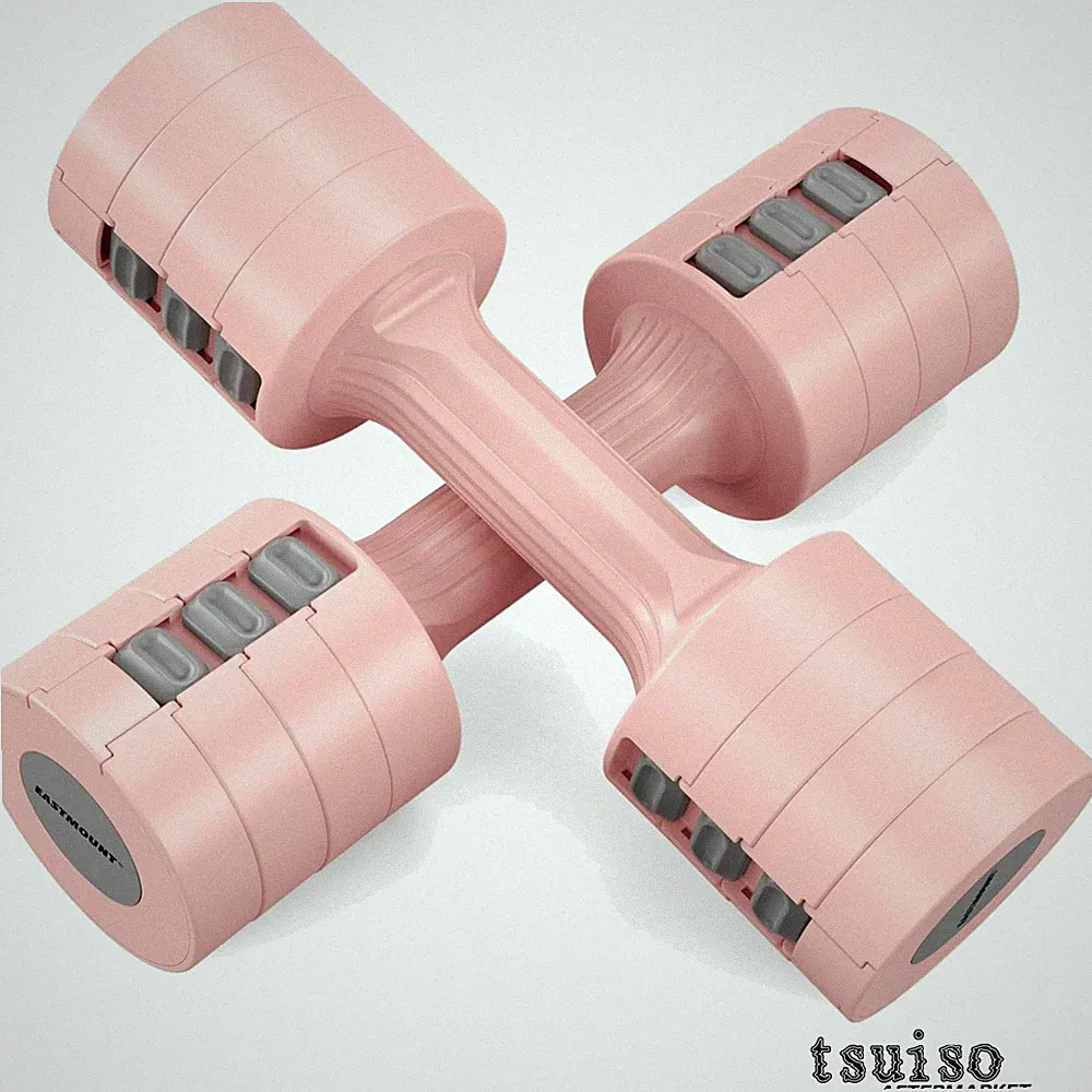 Compact 10 lb Adjustable Dumbbell Set - Easy 6 Weight Combinations for Training