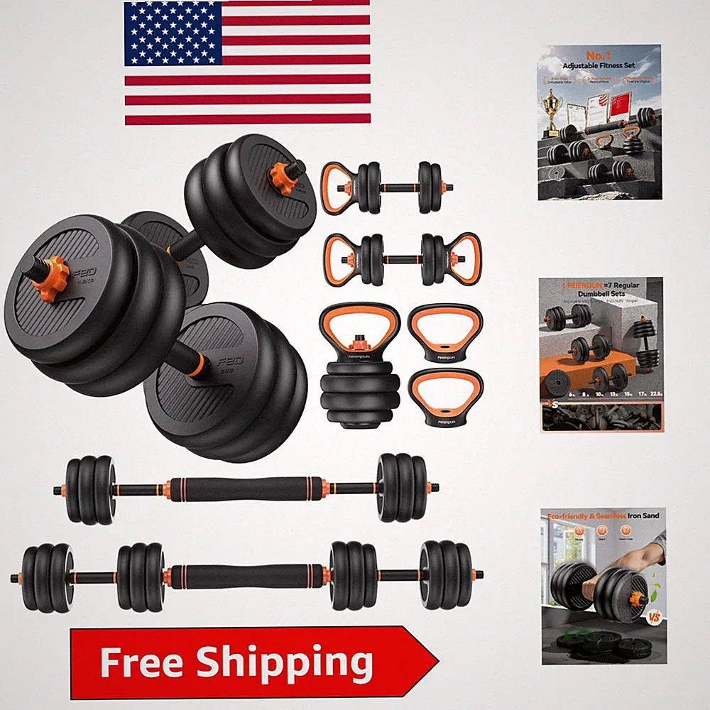 Compact 5-in-1 Adjustable Dumbbell Set for All Fitness Levels - Safe & Reliable