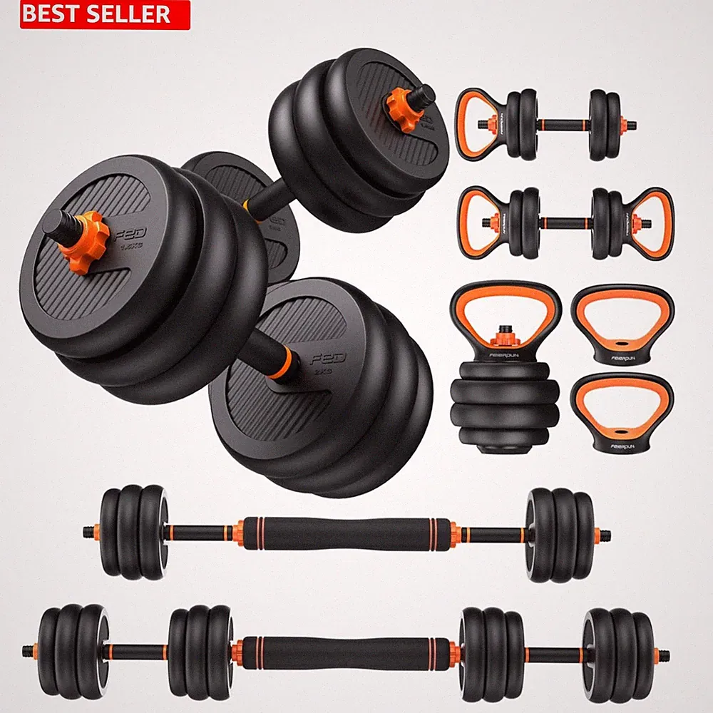 Compact 5-in-1 Adjustable Dumbbells: Your Ultimate 70lb Home Workout Partner