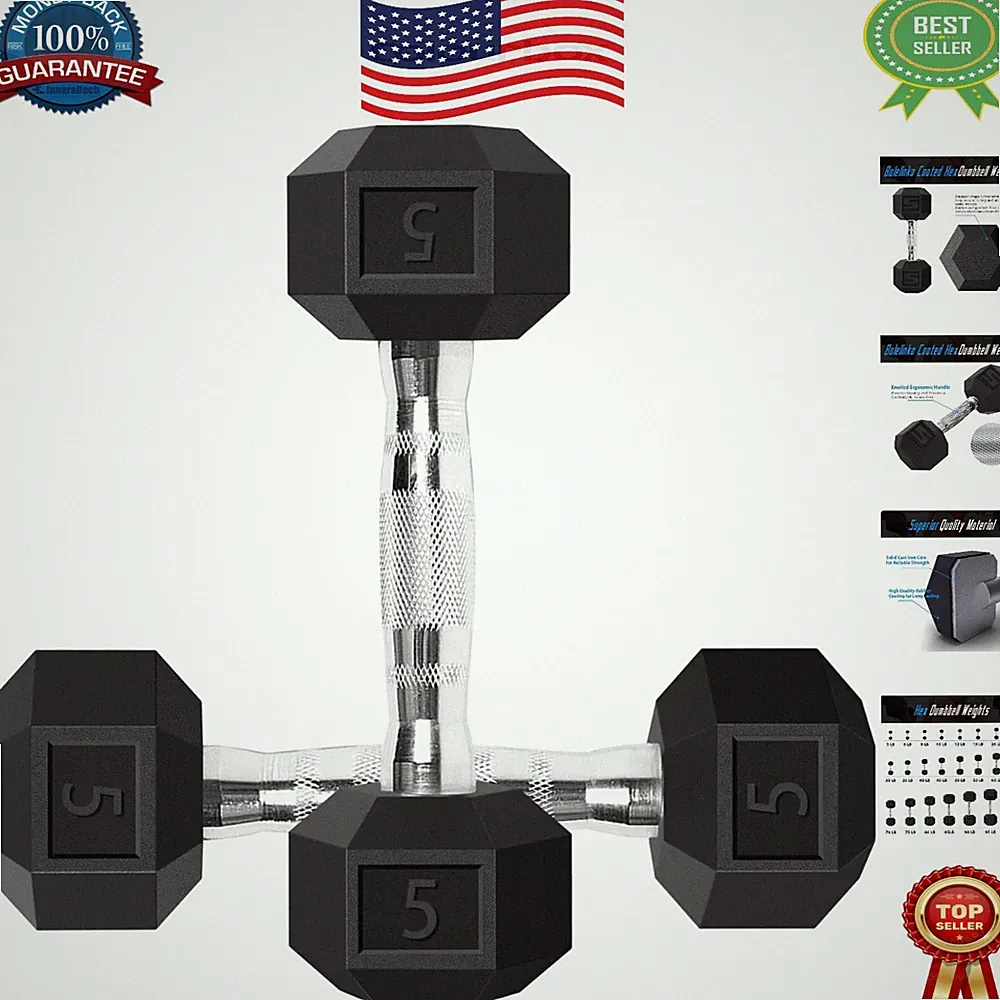 Compact 5 LB Dumbbells Set with Ergonomic Handles – Space-Saving Fitness Gear
