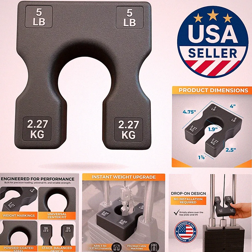 Compact 5 LB Weight Plate Add-On: Maximize Home Gym Performance Effortlessly