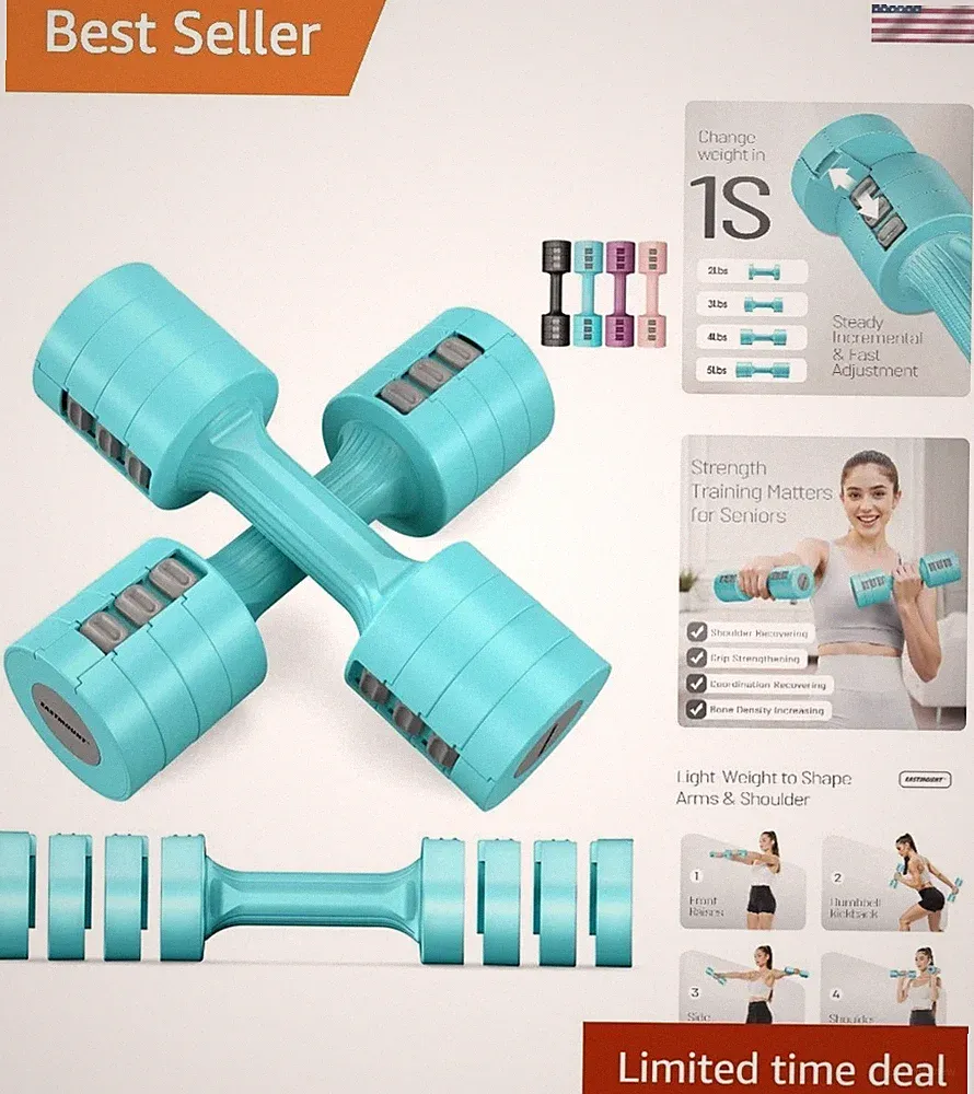 Non-Slip Dumbbell Set for Women