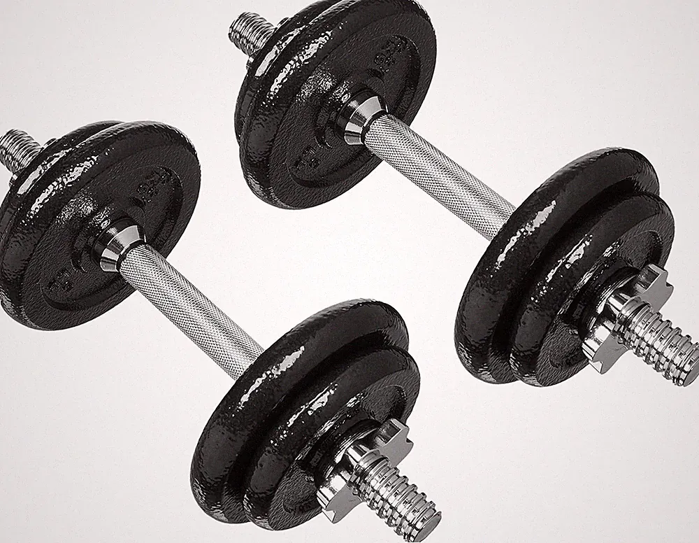 Compact Adjustable Dumbbell Set 38LB – Handles, Plates & Carry Case