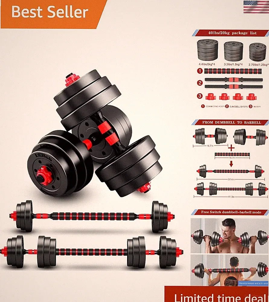 Compact Adjustable Dumbbells Set - Lightweight 40lbs for Home Fitness