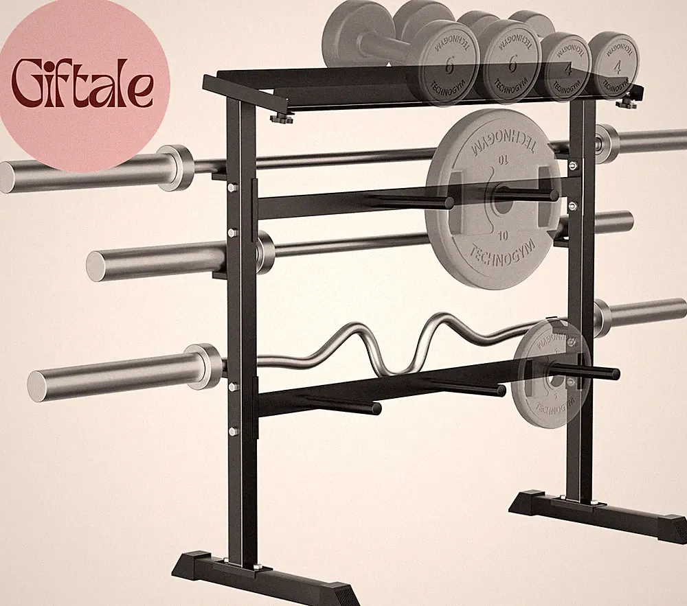 Compact Dumbbell Rack Stand Barbell Rack: Weight Rack for Dumbbells, Olympic Bar