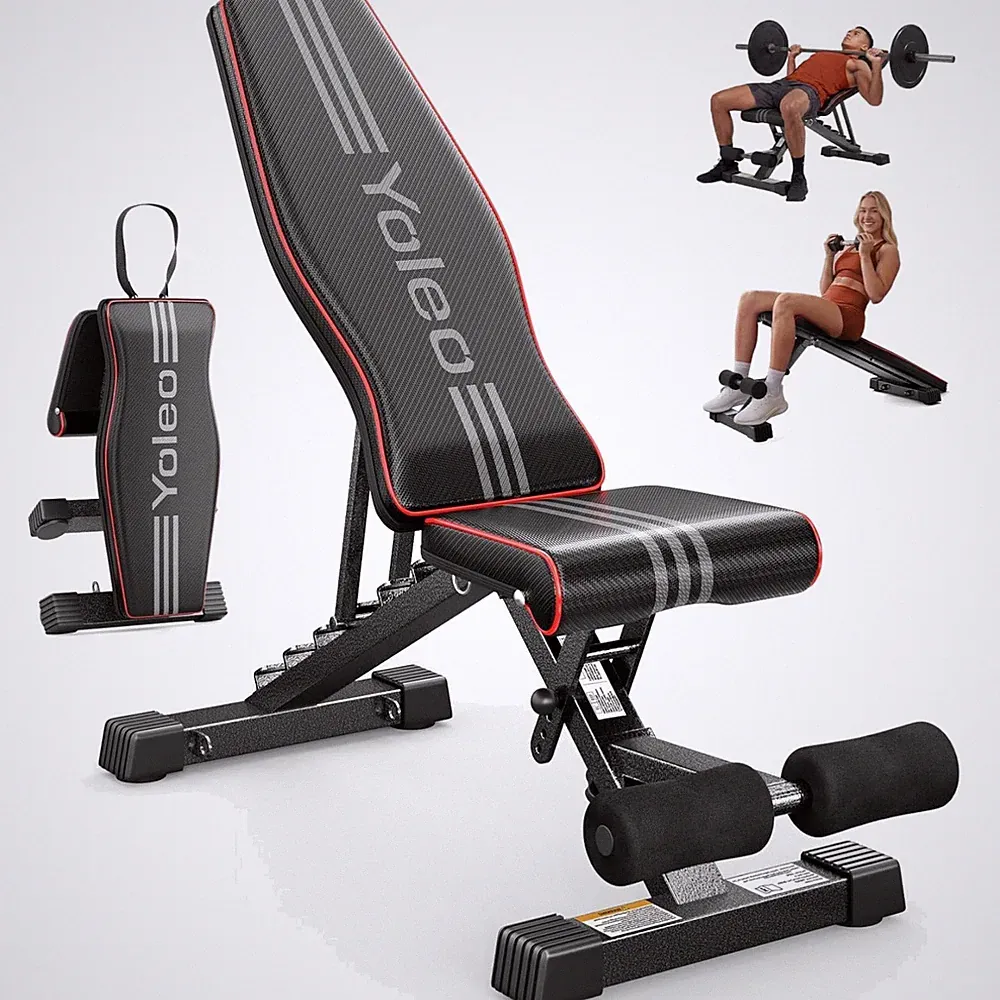 Compact & Durable Adjustable Weight Bench, 827LBS Capacity for Home Fitness