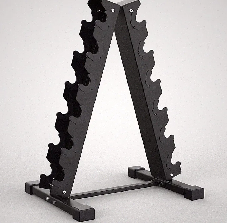 Compact Heavy-Duty Dumbbell Rack for Weights, Kettlebells & Barbells