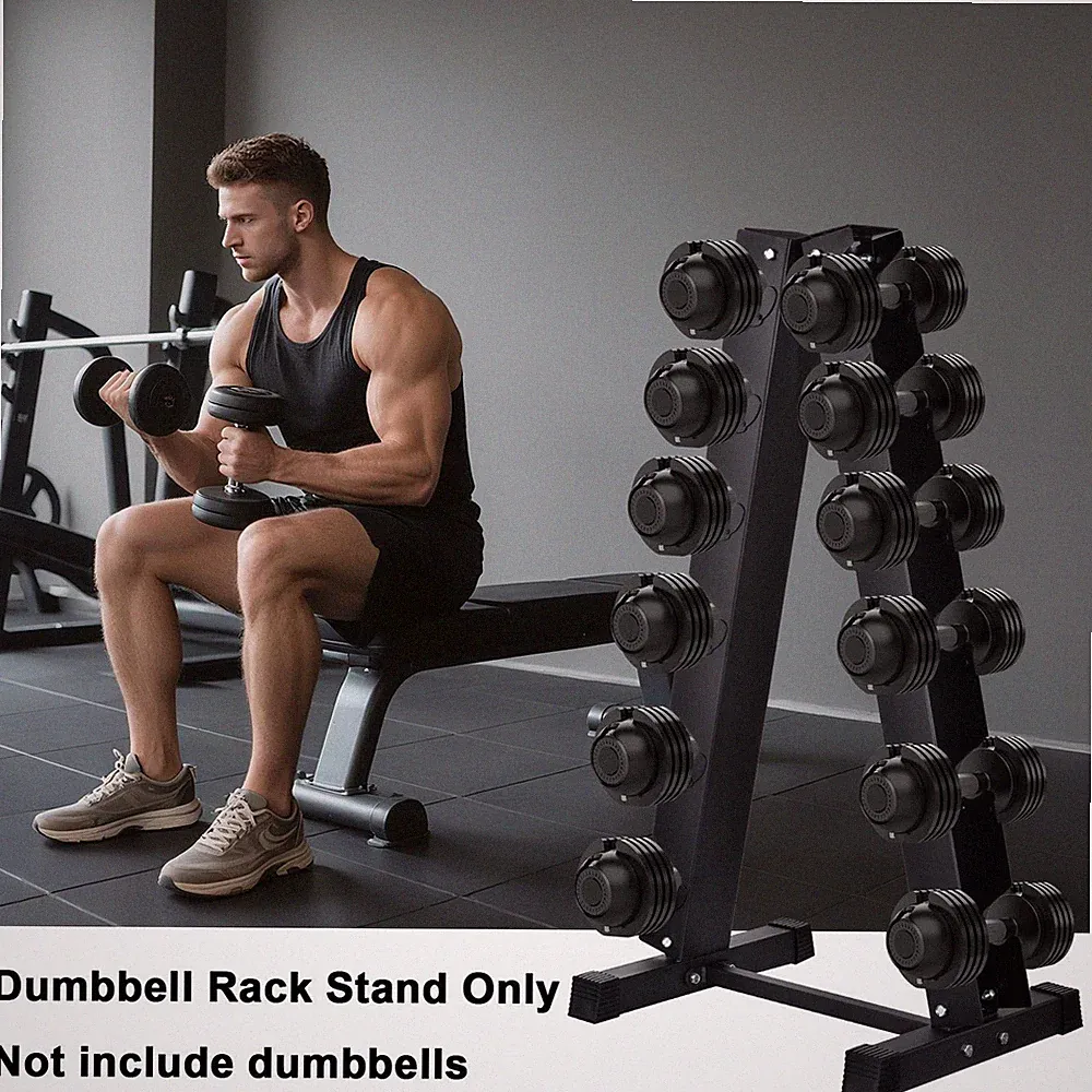 Compact Heavy Duty Dumbbell Storage Rack For Home Gym Holds Up To 500 Lbs New