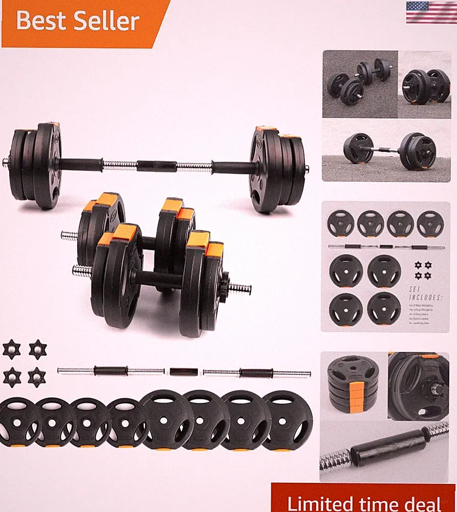 Complete 2-in-1 Dumbbell/Barbell Set - Maximize Strength Training at Home