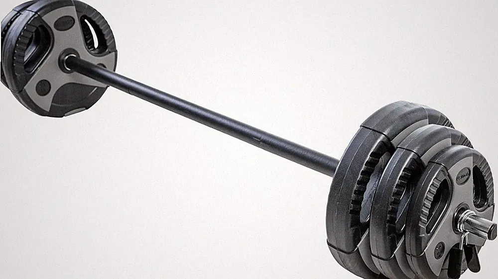 Complete Barbell Weight Set W/ Cushioned Bar Handles Strength Training Home Gym