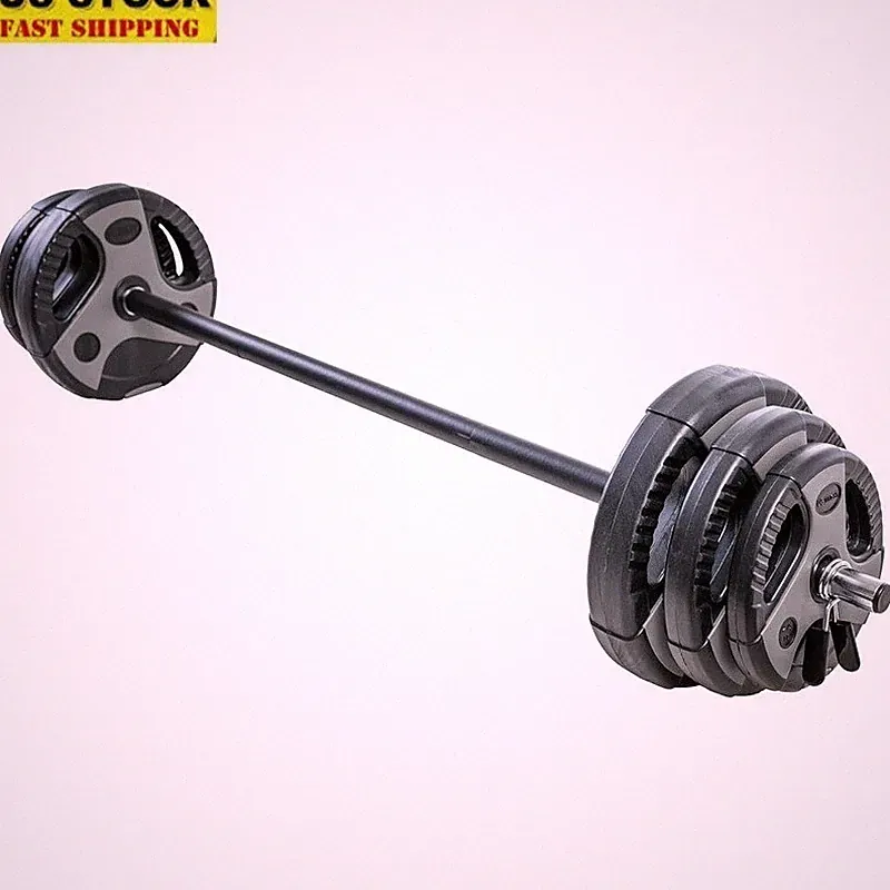 Complete Barbell Weight Set W/ Cushioned Foam Handles Home Gym Fitness New