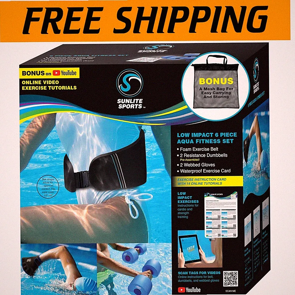 Complete Water Exercise Set: Aqua Jogger Belt, Weights, and Swim Gloves