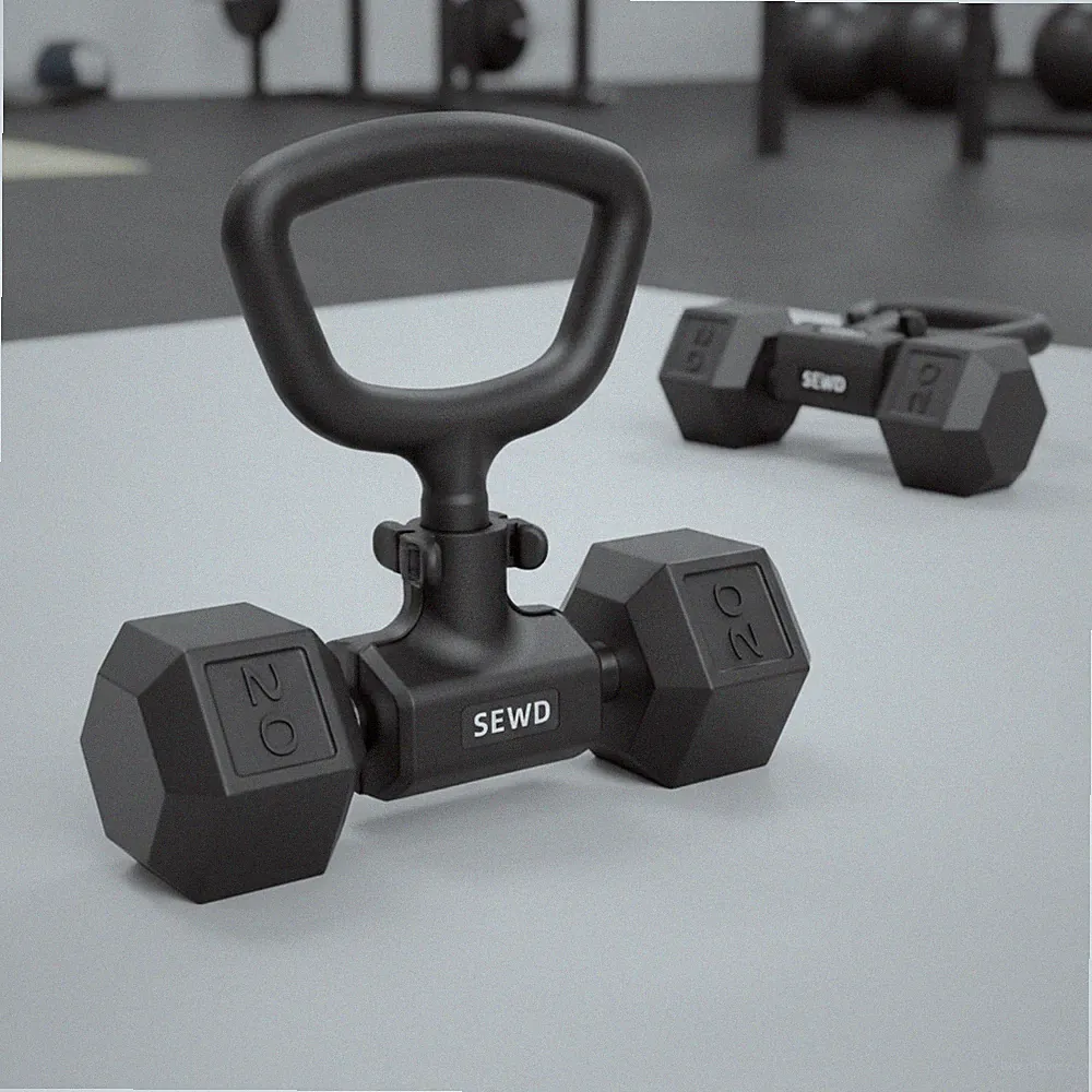Convert Dumbbells into Kettlebell by – Adjustable Weights & Up to 220LB Capac...