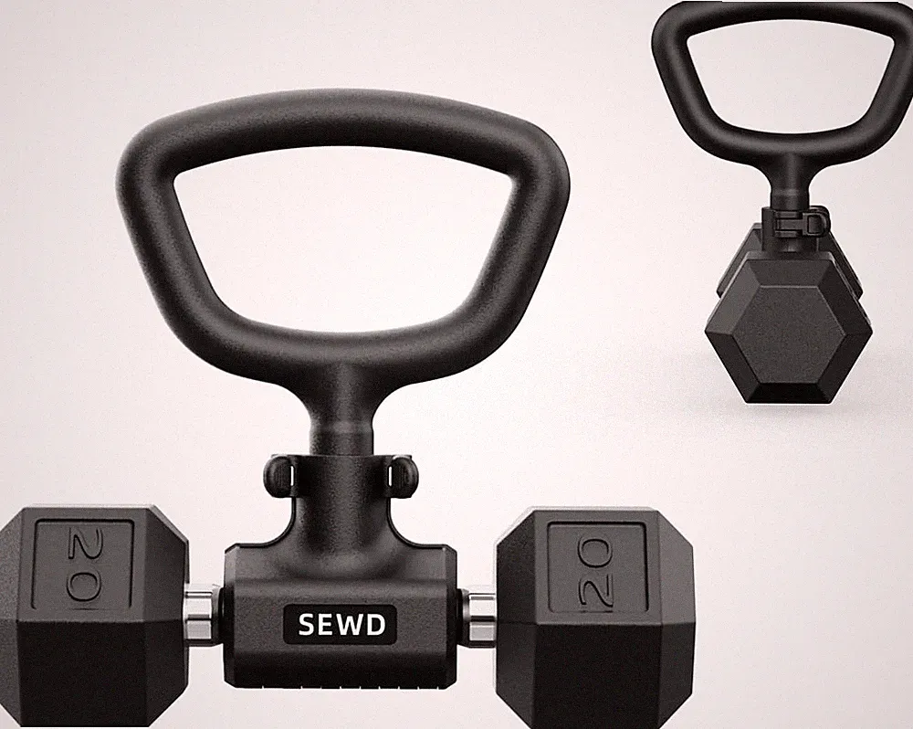 Convert Dumbbells into Kettlebell by – Adjustable Weights & Up to 220LB Capacity