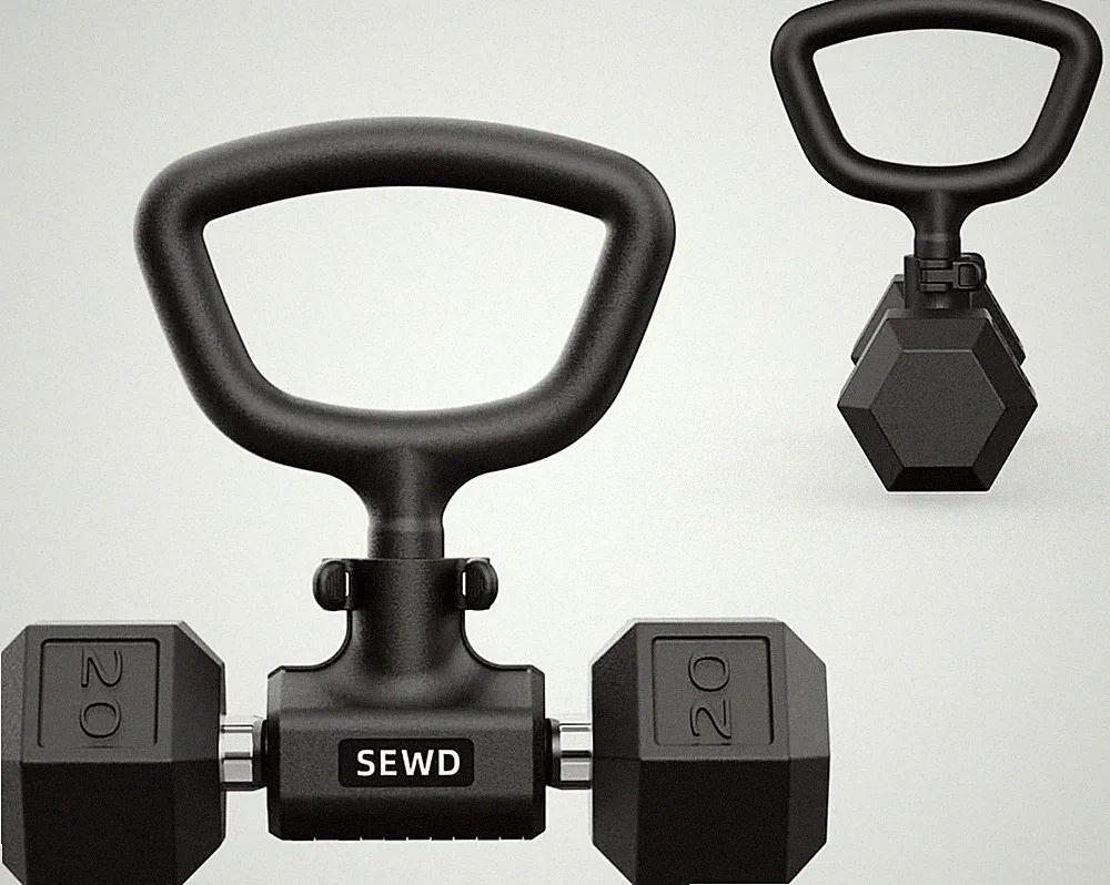Convert Dumbbells into Kettlebell by – Adjustable Weights & Up to 220LB