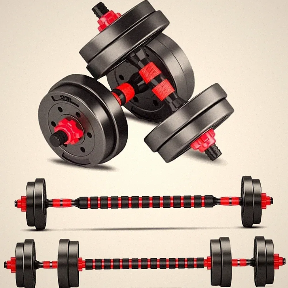 Convertible Dumbbells to Barbell Set