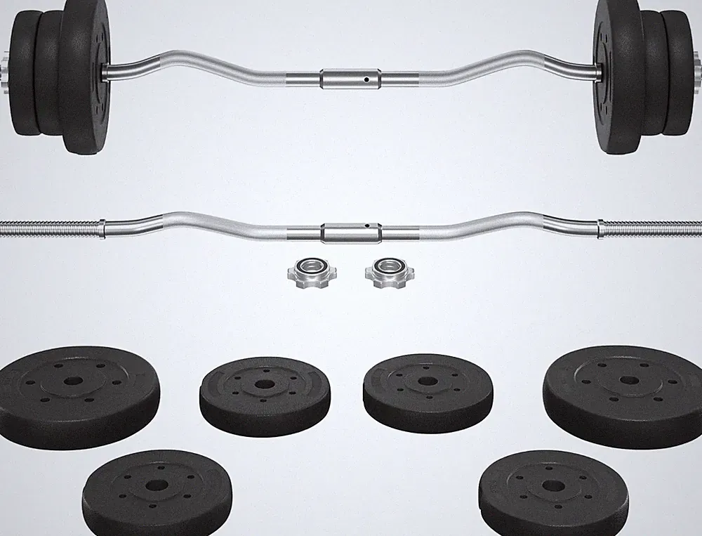 Curl Olympic Barbell Set Lifting Exercise Curl Bar Adjustable Olympic Plate