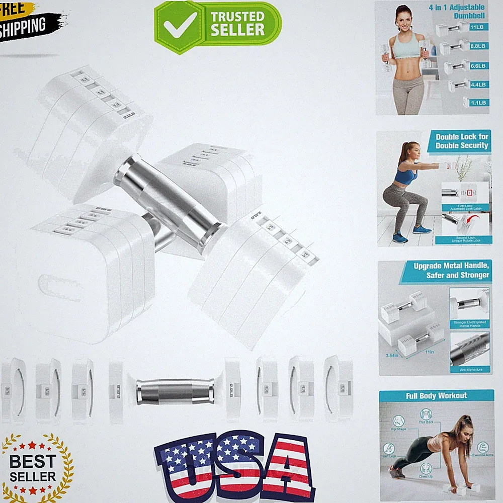 Customizable 22LBS Adjustable Dumbbells Set for Full Body Fitness Training