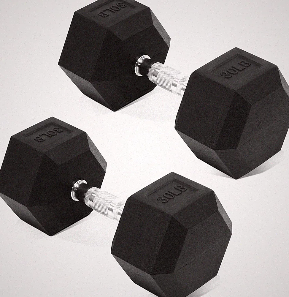 Customizable Weight Options: 30 lb Hex Dumbbells - Ultimate Home Gym Essential