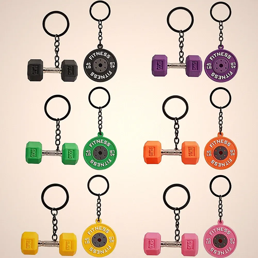 Cute Mini Gym Keychain Set - 12 Pcs Dumbbell Weights Keychains, Funny Fitness...