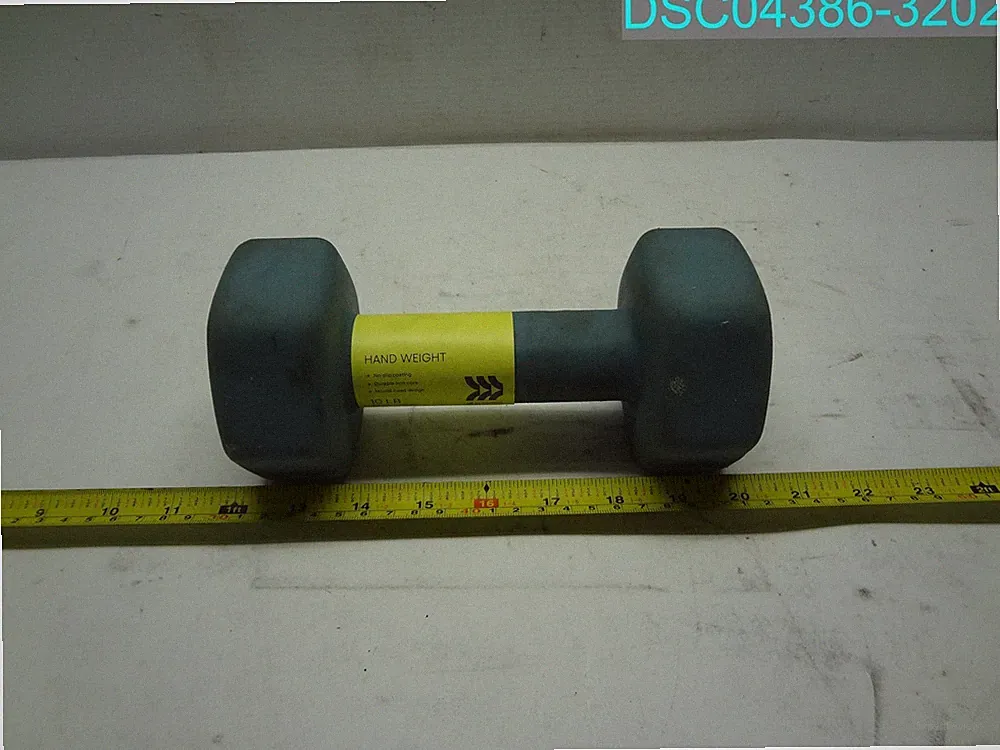 Damaged 10 lb Hex Dumbbell Neoprene Gray Total All in Motion 018713638267