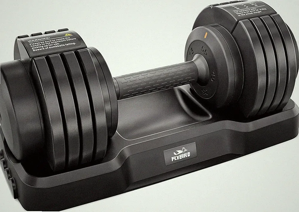 DB2 Adjustable Dumbbell, 55LB/110LB Single Dumbbell for Home Gym Exercise & Fitn