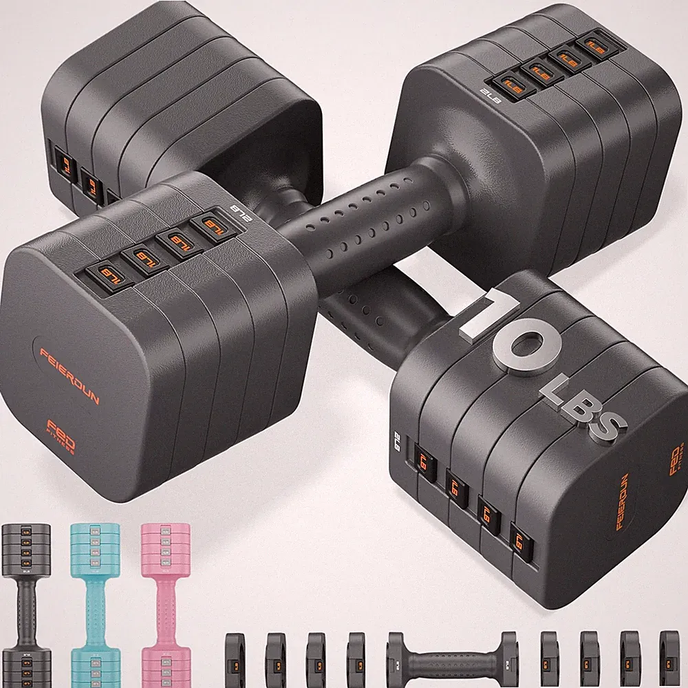DB3 5-in-1 Adjustable Dumbbell Set, 6LB/10LB Pair Adjustable Weights for Wome...