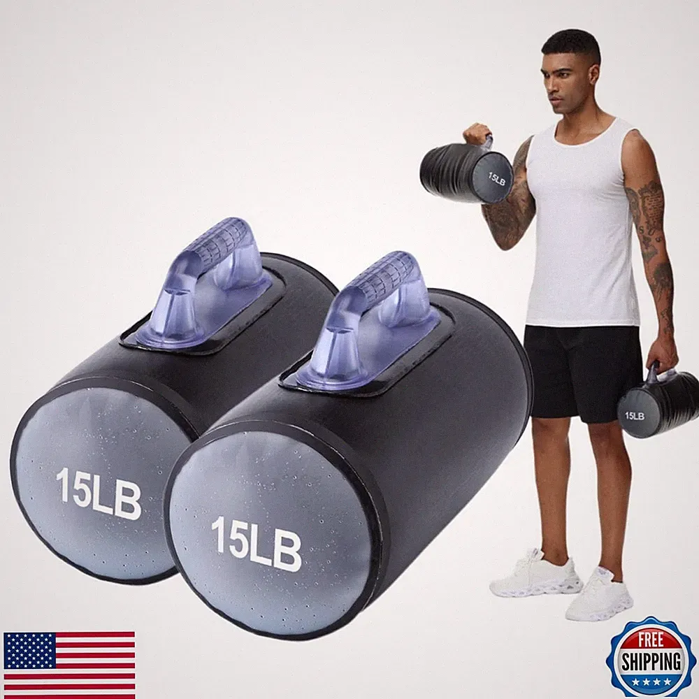 DEIRIS 5100-PB Water Dumbbells Adjustable 15-30 Lbs/Pair