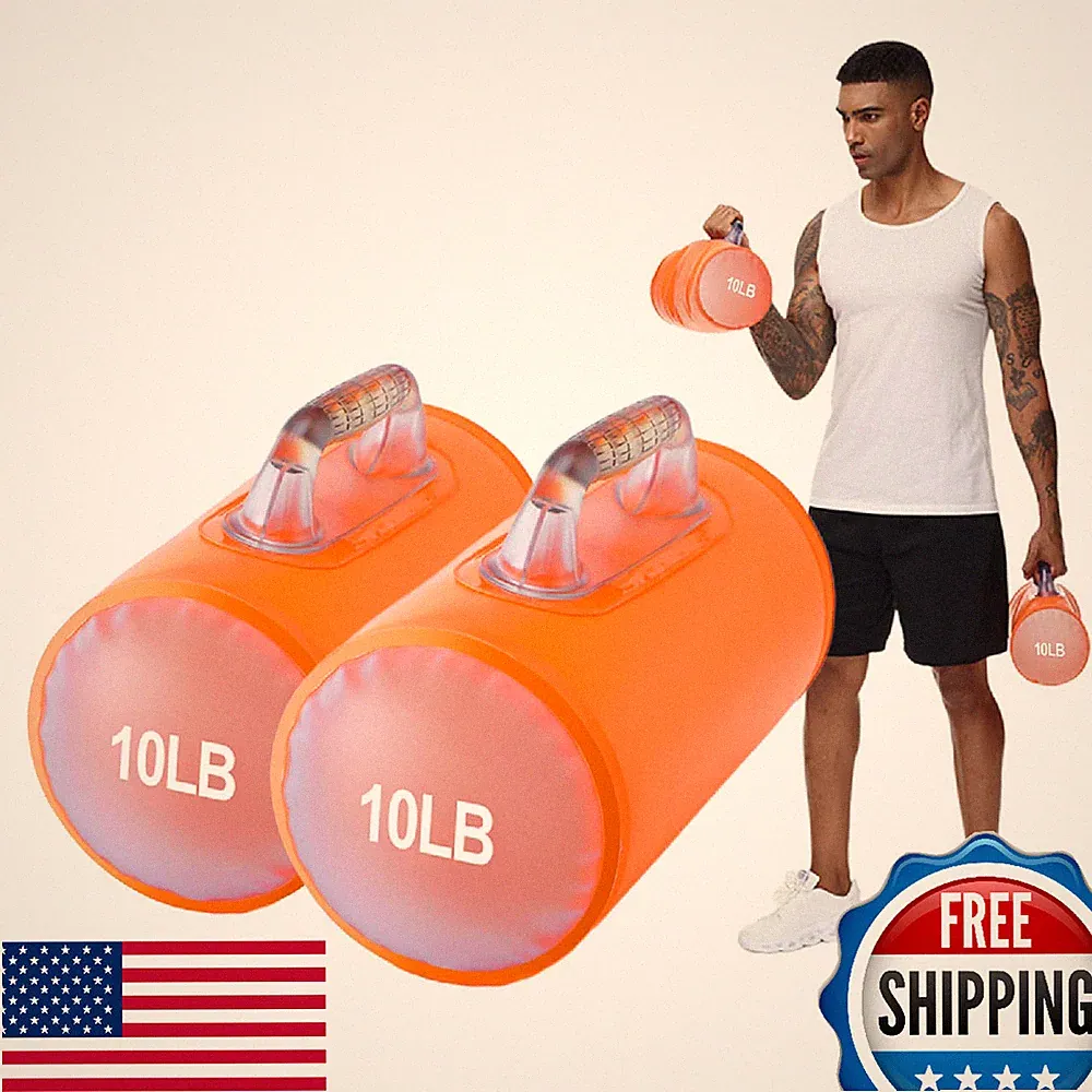 DEIRIS Water Dumbbells, Water Filled Training Dumbbells, Travel Weights Set, Adj