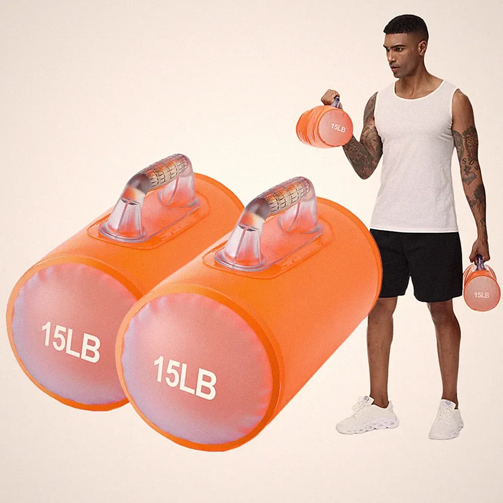 DEIRIS Water-Filled Dumbbells Adjustable Travel Weights Set 4-30LBS