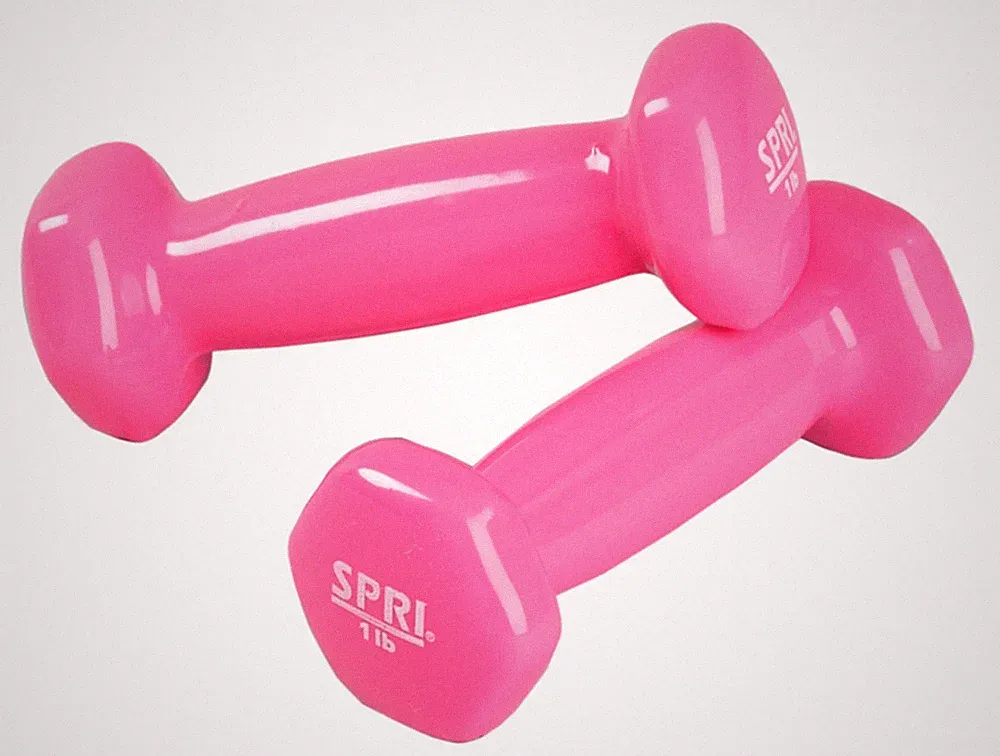 Deluxe Vinyl Coated Dumbbell Set – 1 lb, Set of 2 Unisex New