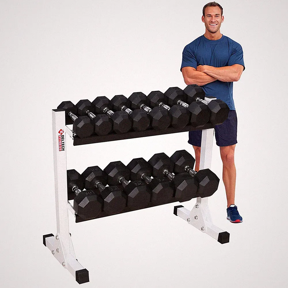 DF511- Deltech Fitness 38" Two Tier Hex Dumbbell Rack
