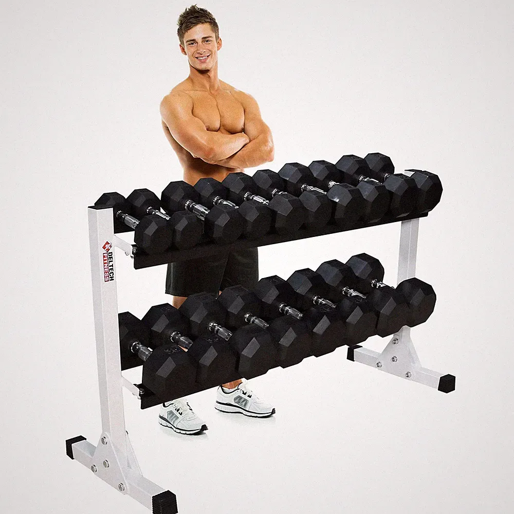 DF513- Deltech Fitness 55" Two Tier Dumbbell Rack