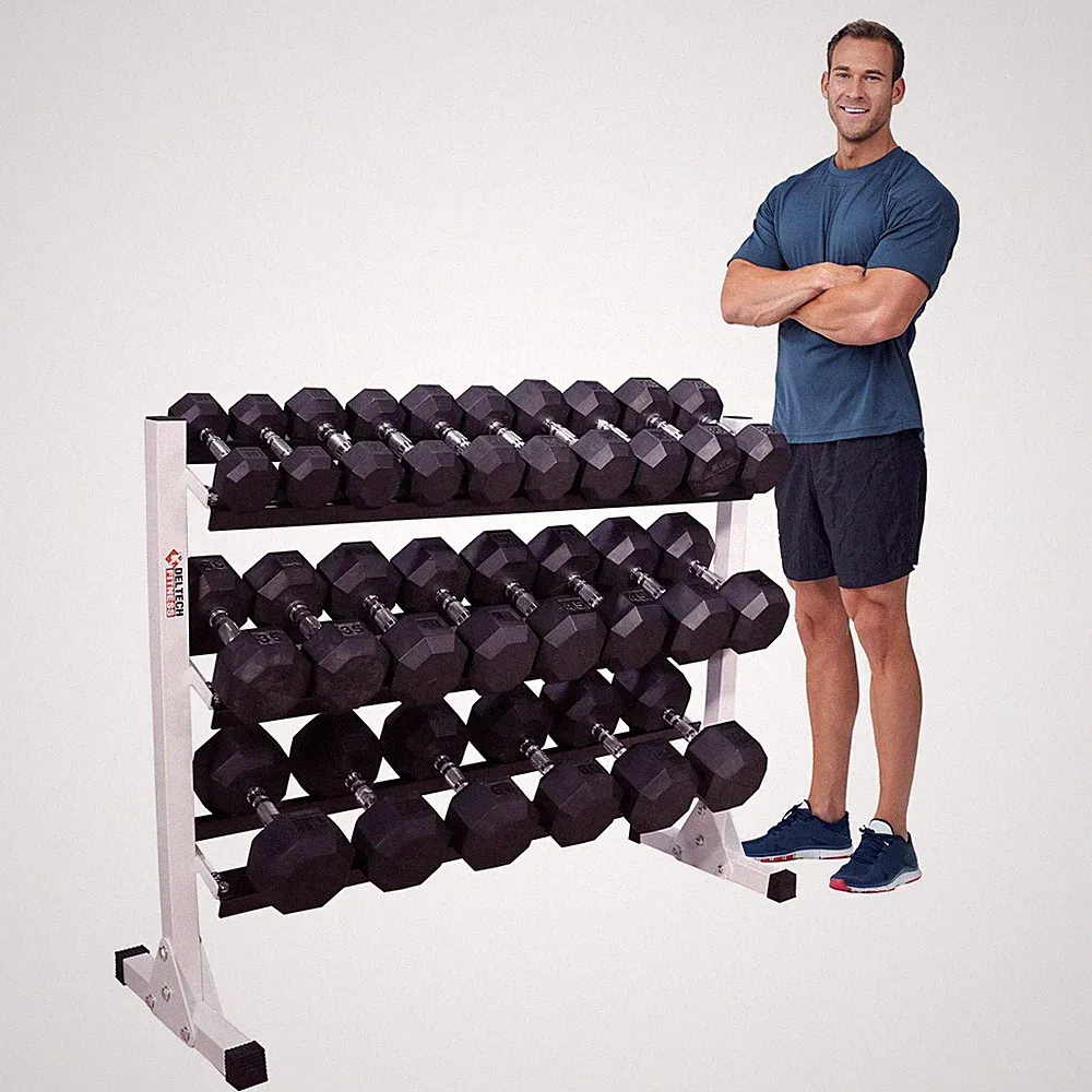 DF516- Deltech Fitness 55" Three Tier Dumbbell Rack