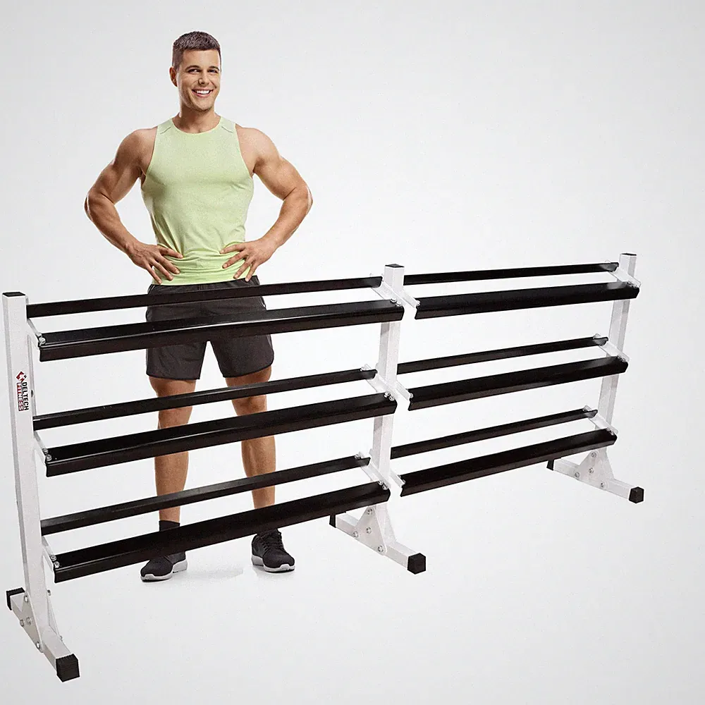 DF518- 8 Foot Three Tier Hex Dumbbell Rack by Deltech Fitness