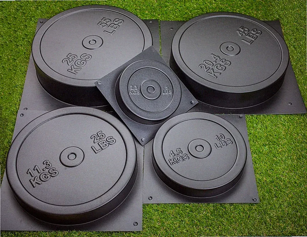 DIY Concrete Weight Mold Set - 5 pcs ABS Plastic 2mm Thick - Dumbbell & Barbe...