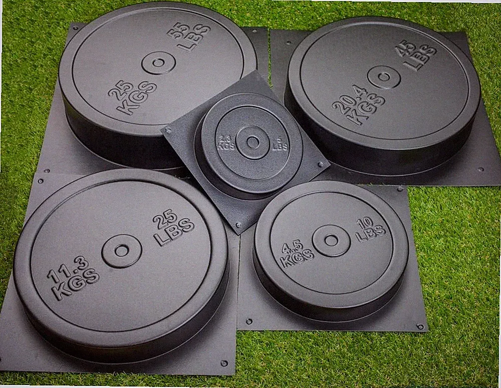 DIY Concrete Weight Mold Set - 5 Pcs ABS Plastic 2Mm Thick - Dumbbell & Barbell