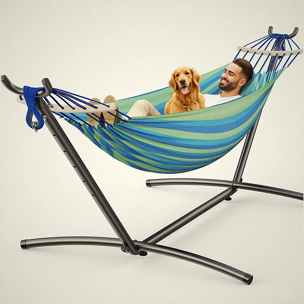 Double Hammock, Heavy Duty Portable, 500 lb Weight Capacity, Perfect for Both...
