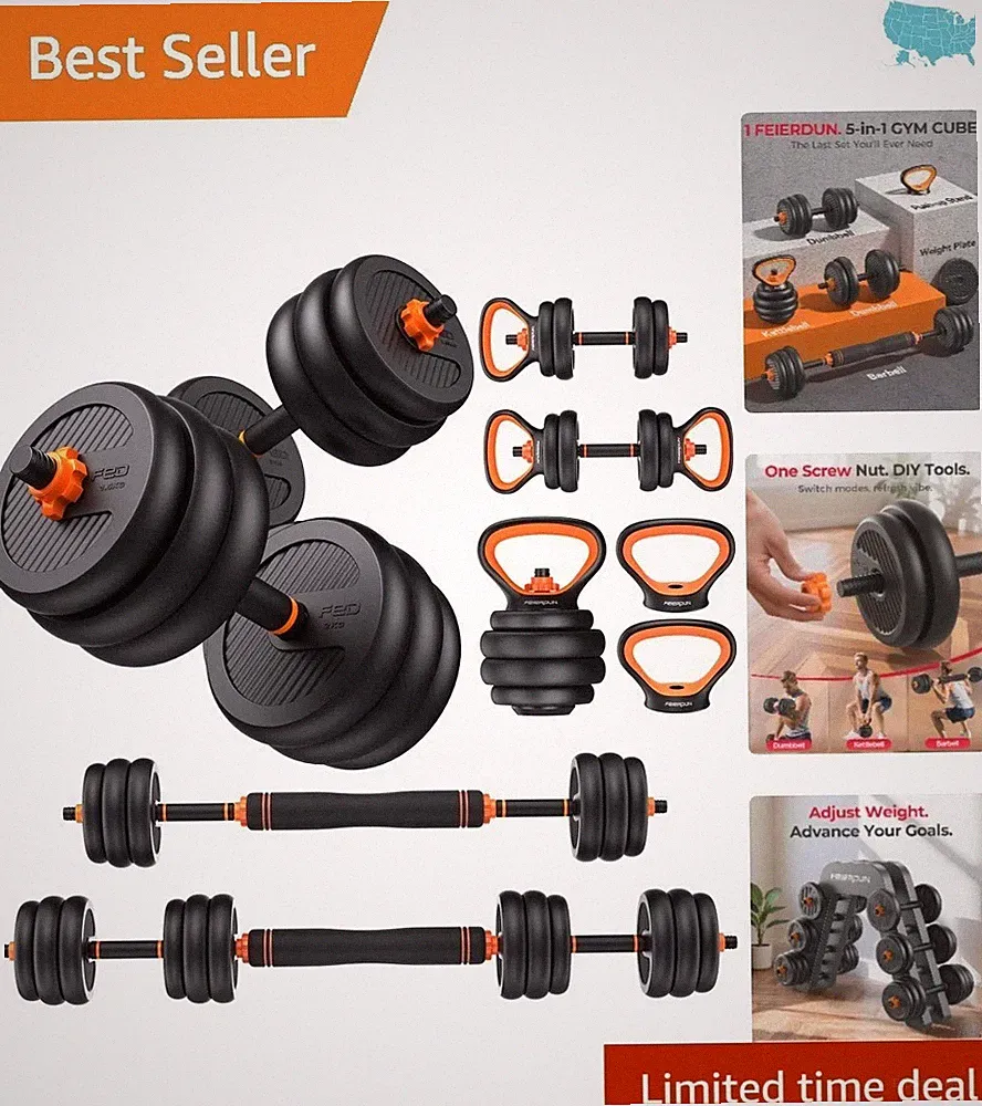 DS2 Adjustable Dumbbells (20-90lbs) – Durable Fitness Solution for Men & Women