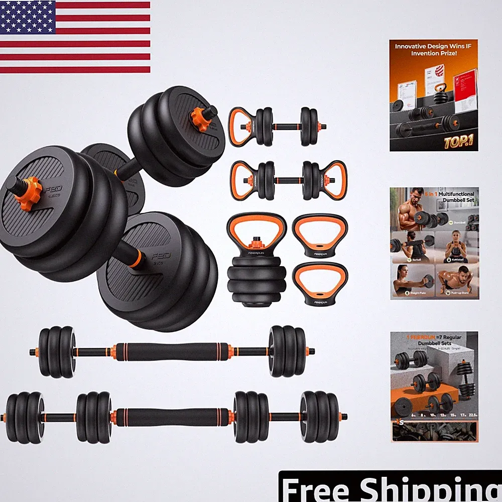 DS2 Adjustable Dumbbells Set: 5-in-1 Fitness Solution for Home Gym (20/90lbs)