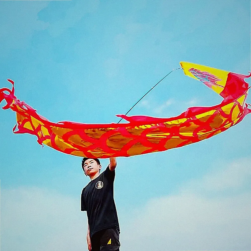DSJUGGLING 3 Meters (9.8 FT) Golden Scale Dragon Poi, Outdoor Flinging Fitnes...