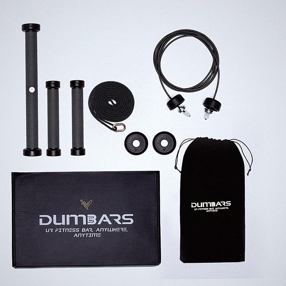 Dumbbars Modular Fitness Bar – 6-in-1 Portable Home Gym Small, Black & Gray