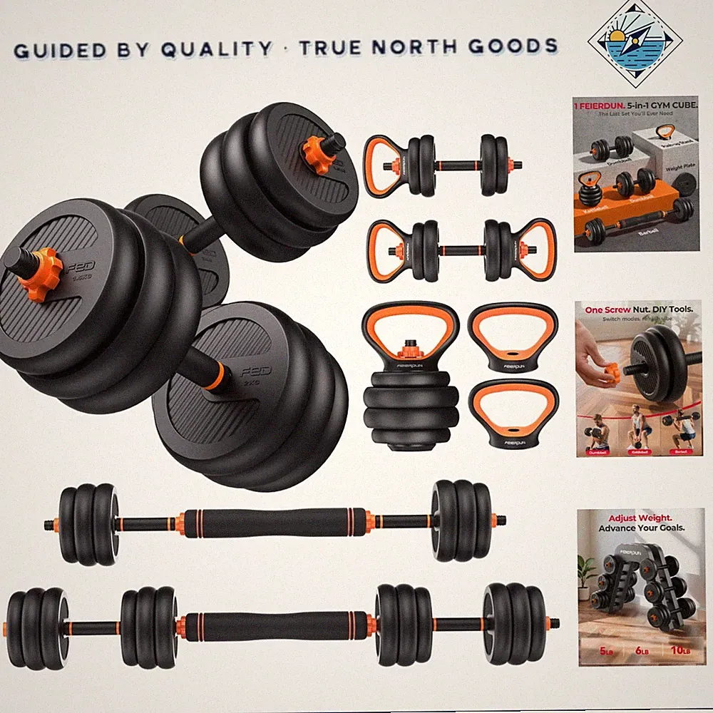 Dumbbell and Kettlebell Set with Adjustable Weights for All Fitness Levels