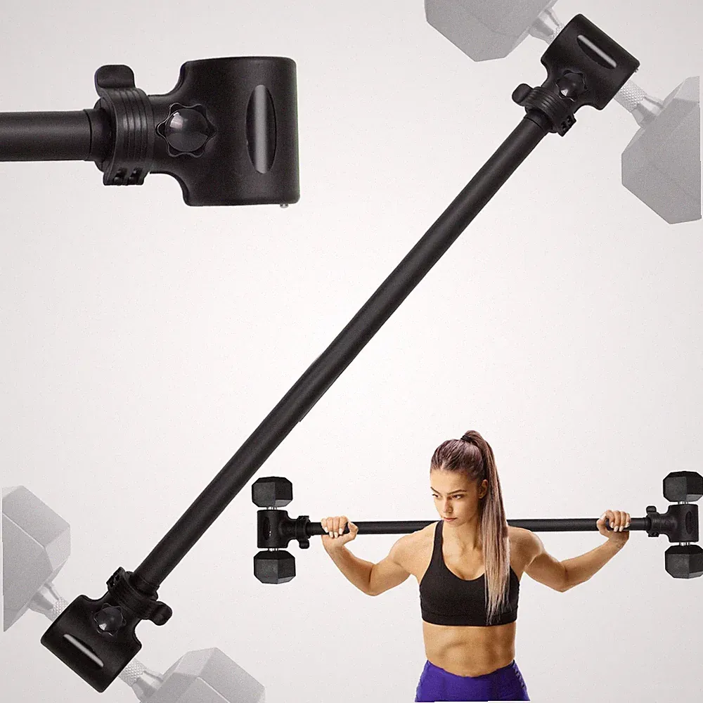 Dumbbell Barbell Converter Bar Adjustable 200 lb Home Gym Fitness Upgraded
