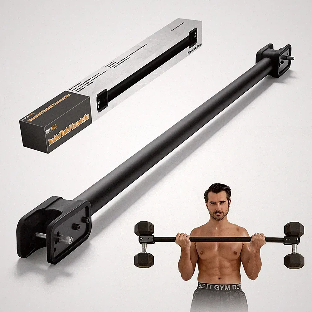 Dumbbell Barbell Converter Bar, Adjustable Dumbbell Bar for Home Gym, Compati...