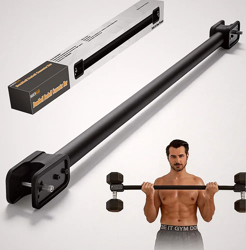 Dumbbell Barbell Converter Bar, Adjustable Dumbbell Bar for Home Gym, Compatible
